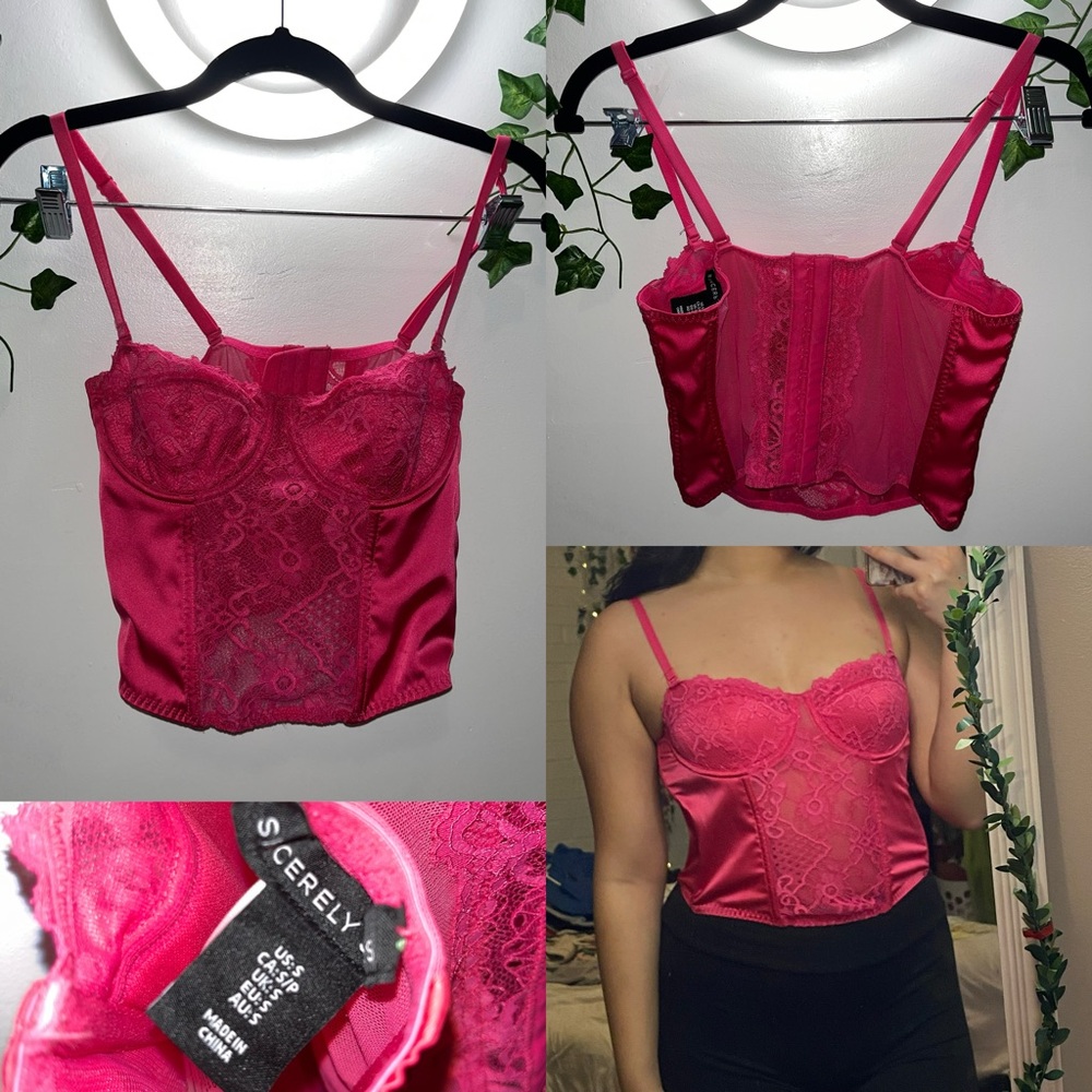 Sincerely Pink Lace Bustier Top